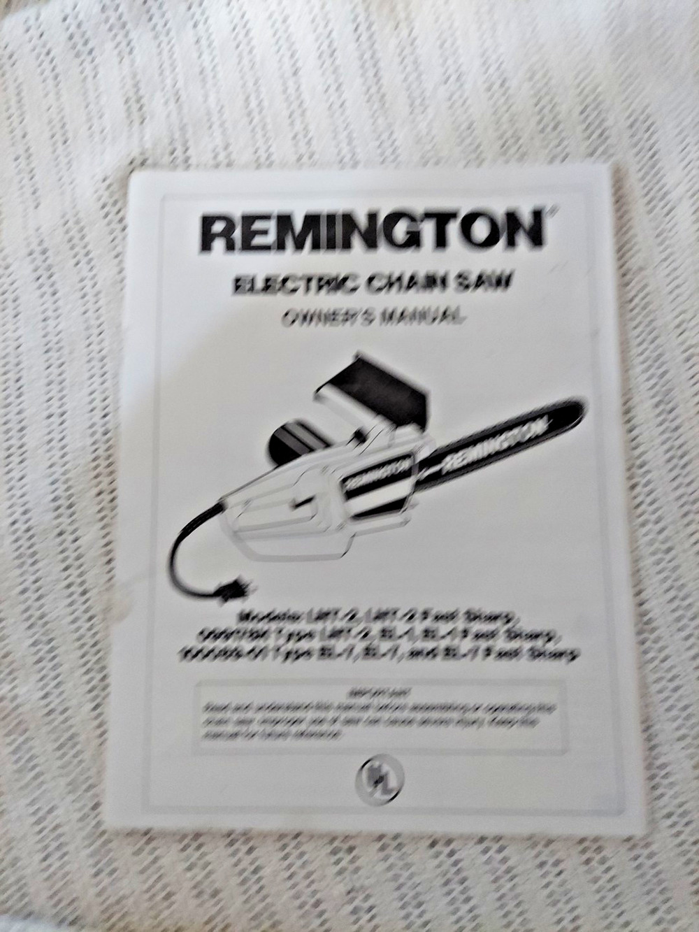 c1993 Remington Electric Chainsaw Owner's Manual LNT EL Models Service & Parts